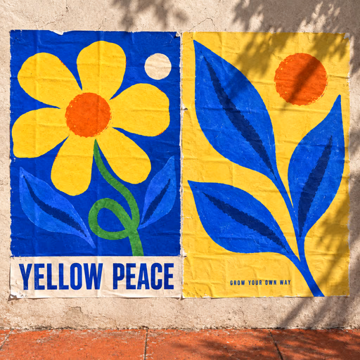 Yellow Peace Botanical Screenprint Poster